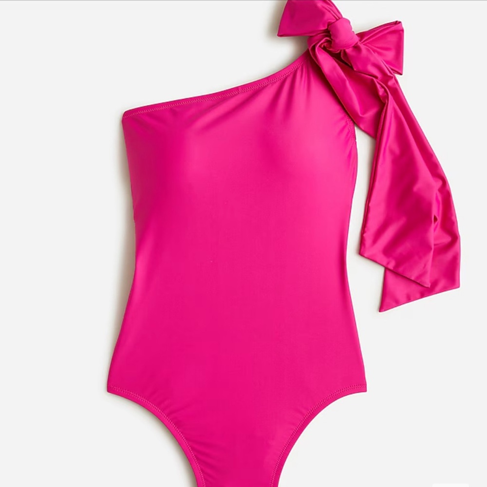 J.Crew one shoulder swimsuit with bow